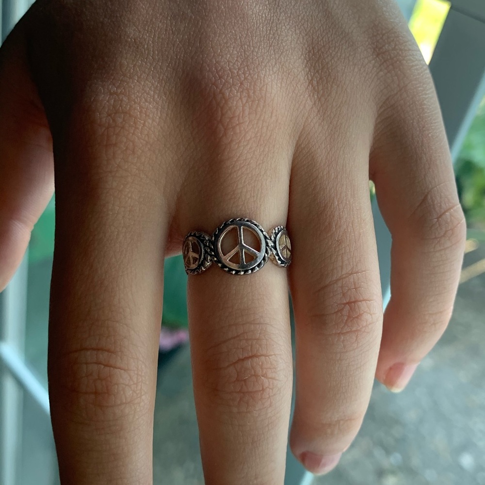 2/$15 Sterling Silver Peace Sign Ring